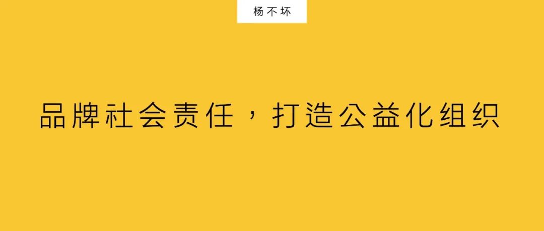 楊不壞：品牌社會責(zé)任，打造公益化組織?