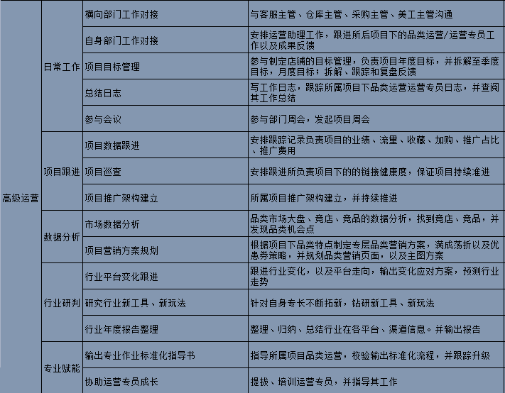 電商運營職級提升體系參考（附薪酬標準）